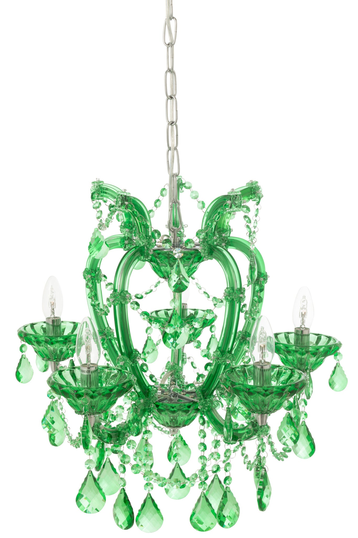 Plafondlamp Kroonluchter Antiek Glas Smaragdgroen
