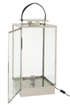 Lantaarnlamp metaal/glas zilver