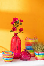 J-LINE VAAS BUBBLE GLAS FUCHSIA