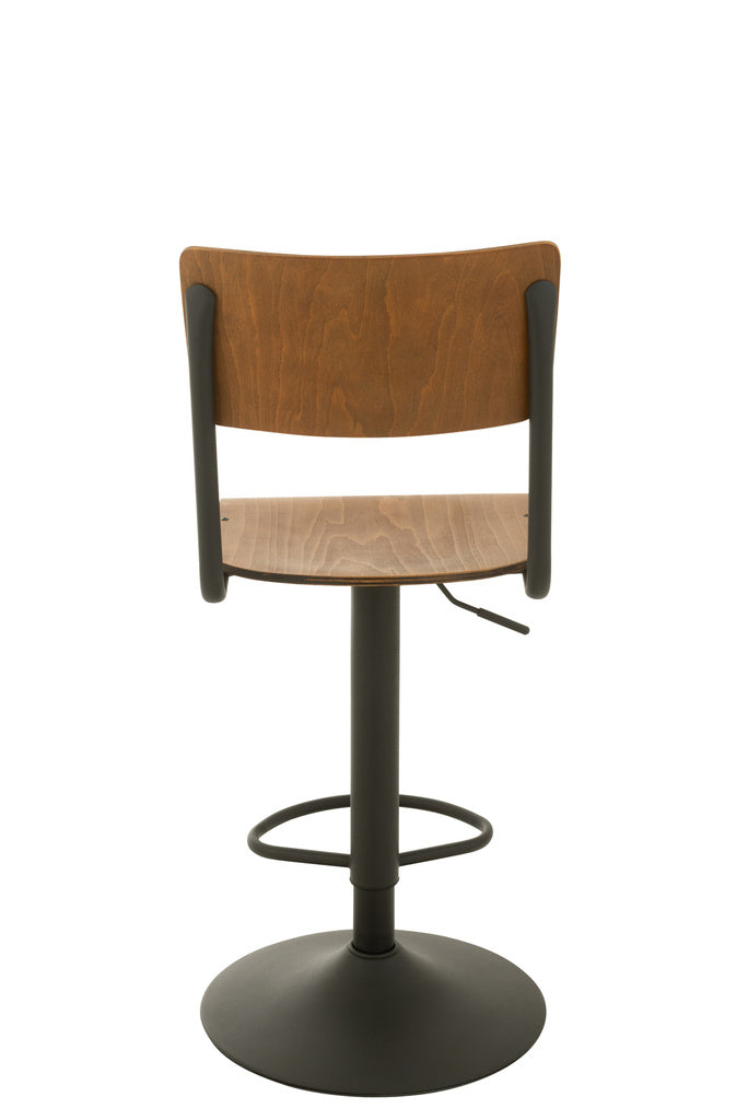 J-LINE BARKRUK – HOUT/METAAL – BRUIN/ZWART – INDUSTRIEEL DESIGN