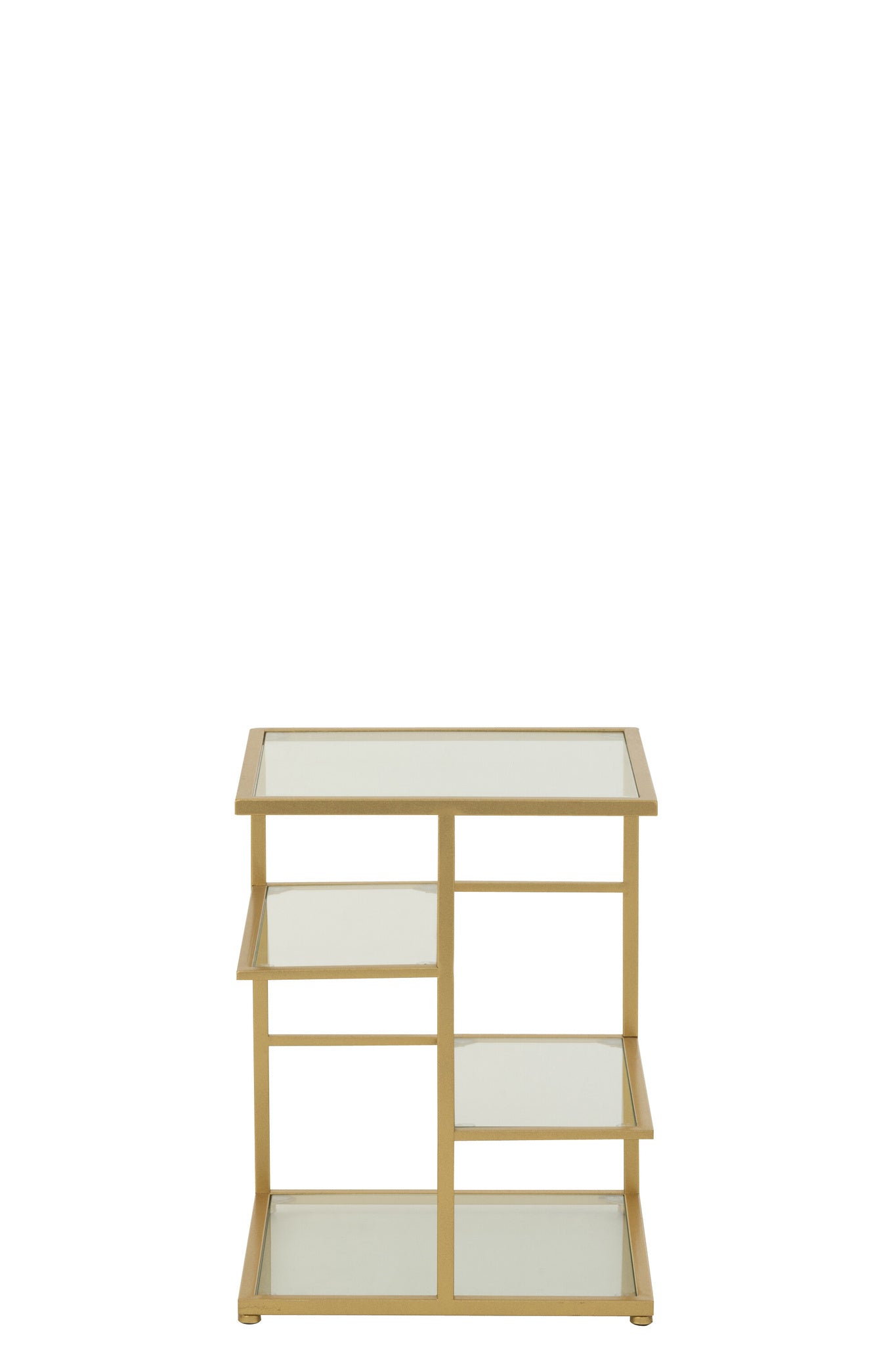 J-LINE BIJZETTAFEL IJZER/GLAS GOUDKLEURIG