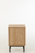 J-LINE NACHTKASTJE VIERKANT MDF/METAAL NATUREL/ZWART