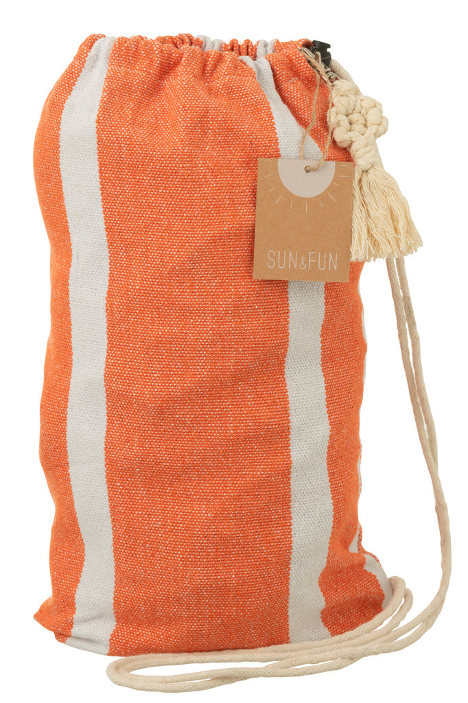 J-LINE HANGMAT STREPEN – KATOEN/POLYESTER ORANJE/WIT