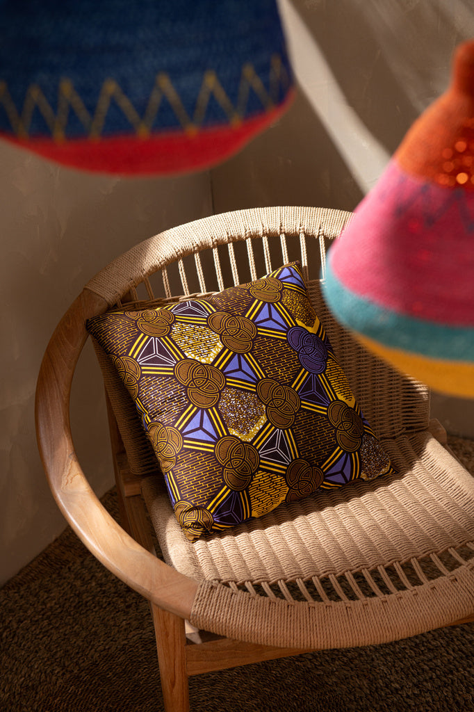 J-LINE KUSSEN PATROON CURVES/RONDEN STOFFEN MIX (SET VAN 2)