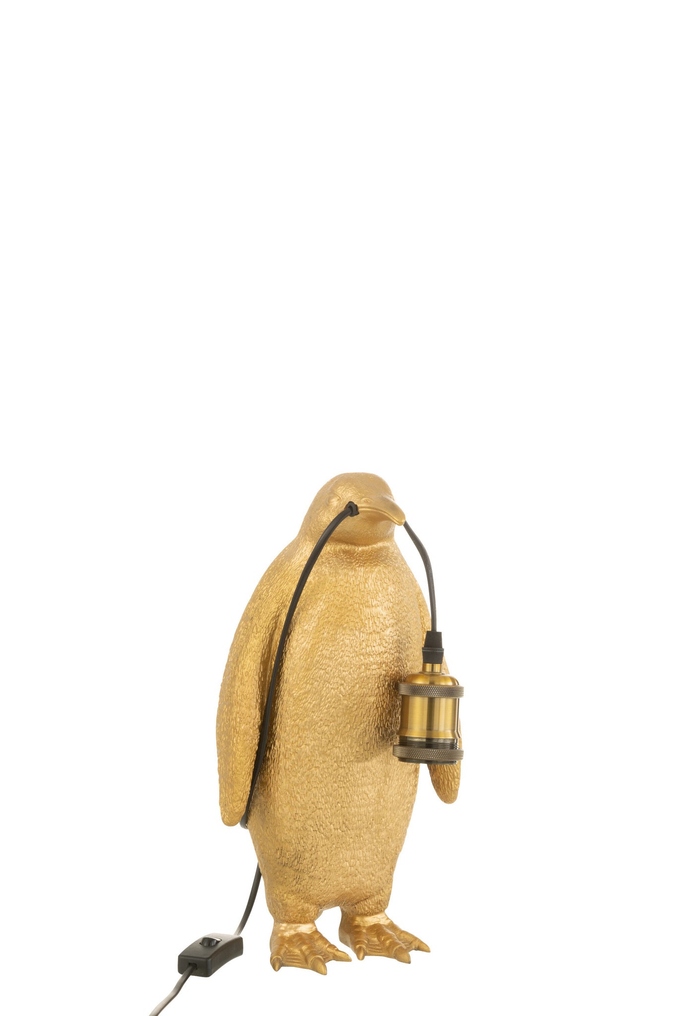 Tafellamp pinguïn, hars, goud, klein