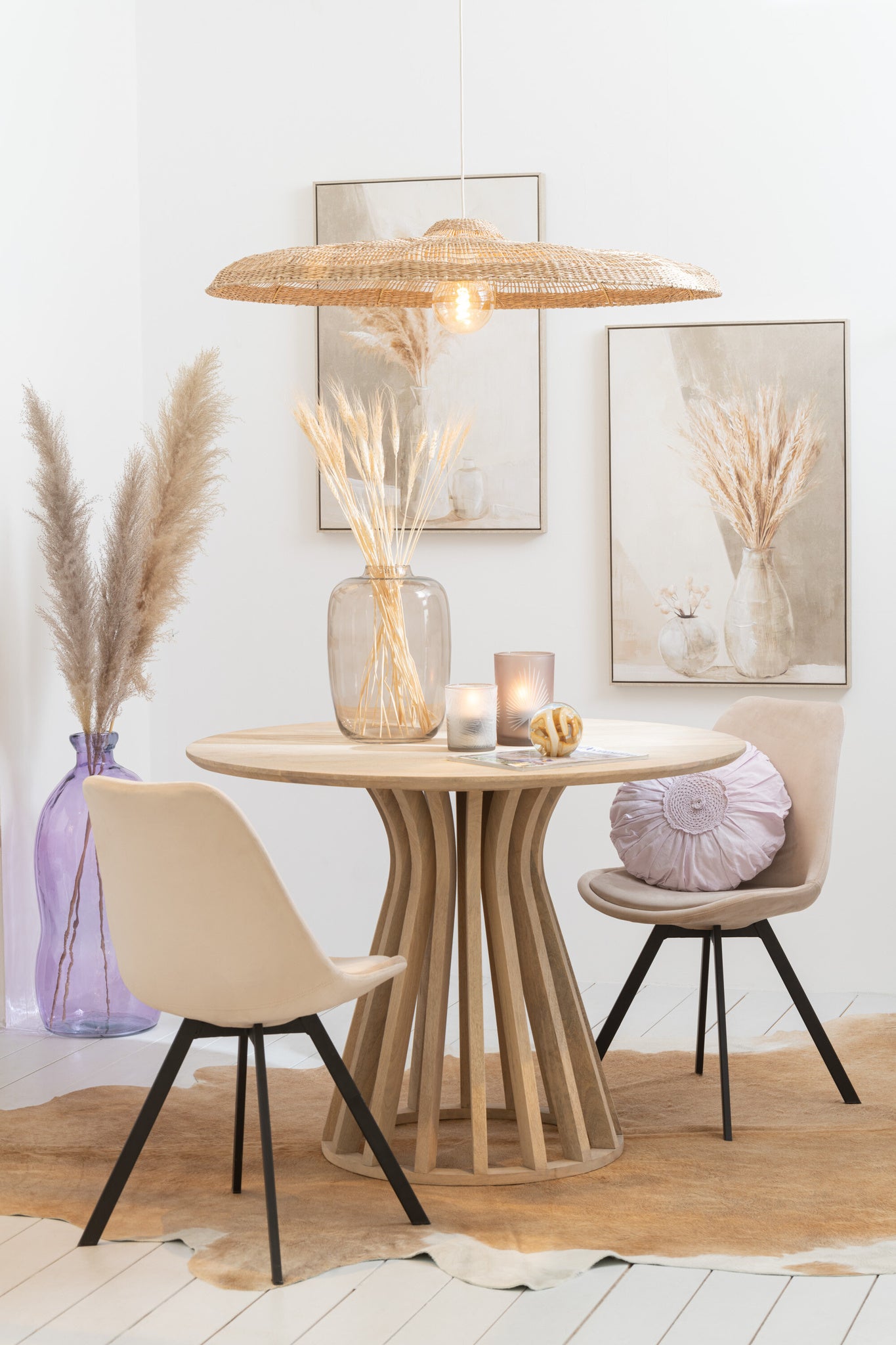 Kussen Ronde Kant Katoen Violet