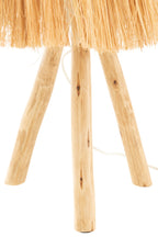 J-LINE TAFELLAMP BAHAMAS HOUT/GRAS NATUREL