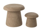 Set van 2 mushroomkleurige MDF-krukken (greige)