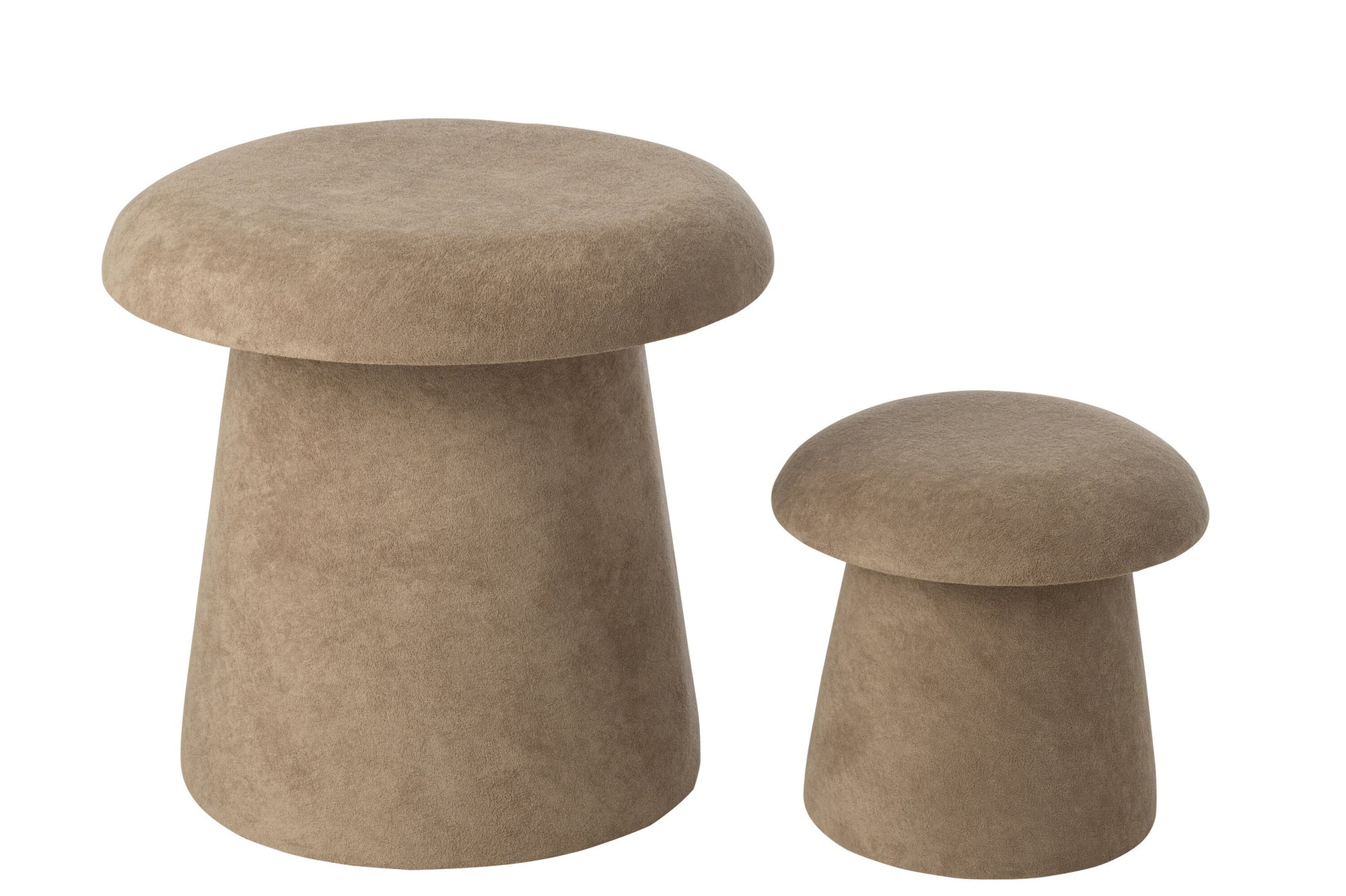 Set van 2 mushroomkleurige MDF-krukken (greige)