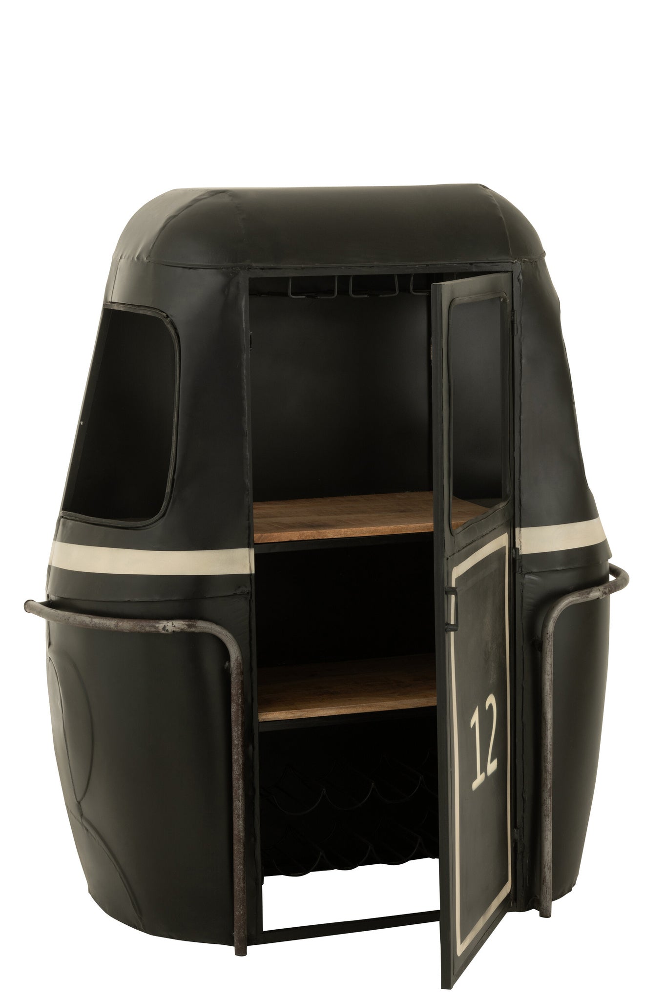 Bar Kast Kabel Auto Ijzer/Mangohout Zwart/Wit