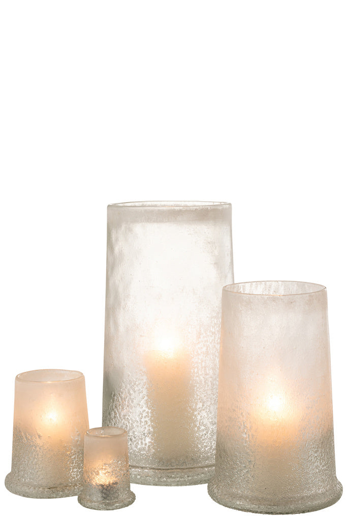  J-LINE WINDLICHT SUGAR GLAS WIT EXTRA LARGE