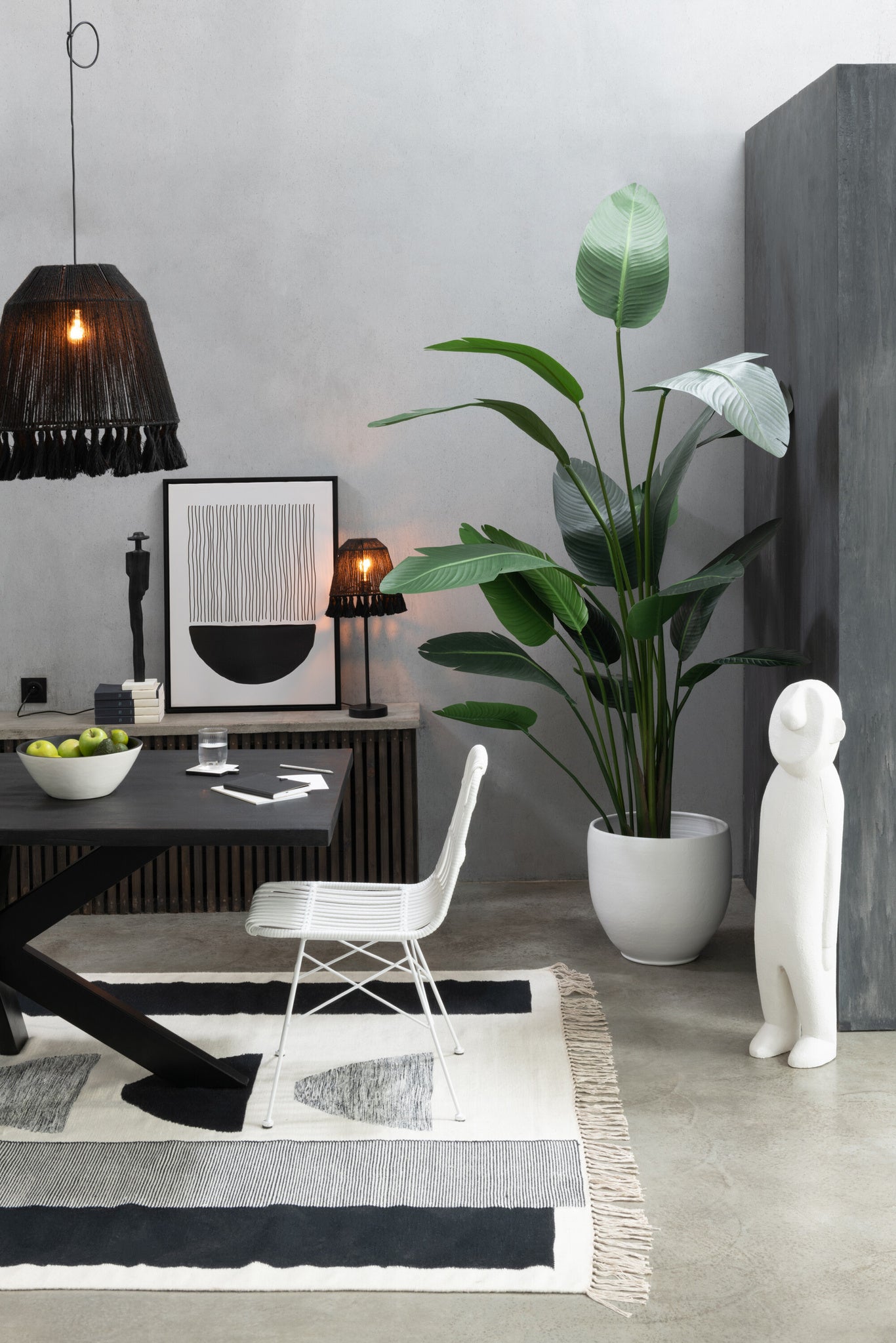 Tapijt Tokyo Poly Wit/Zwart