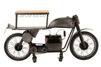 J-LINE BAR MOTORCYCLE 12GLASSES 6BOTTLES METAL/MANGO WOOD DONKERGRIJS/NATUUR