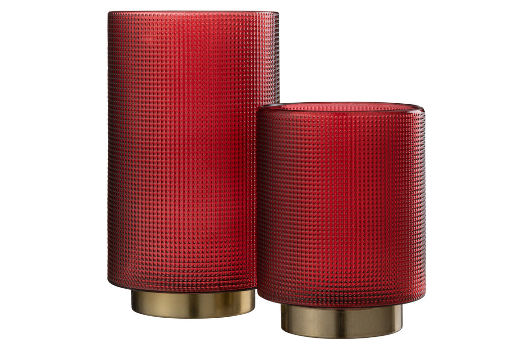 J-Line Hurricane Checkered Glass Red/Gold Large