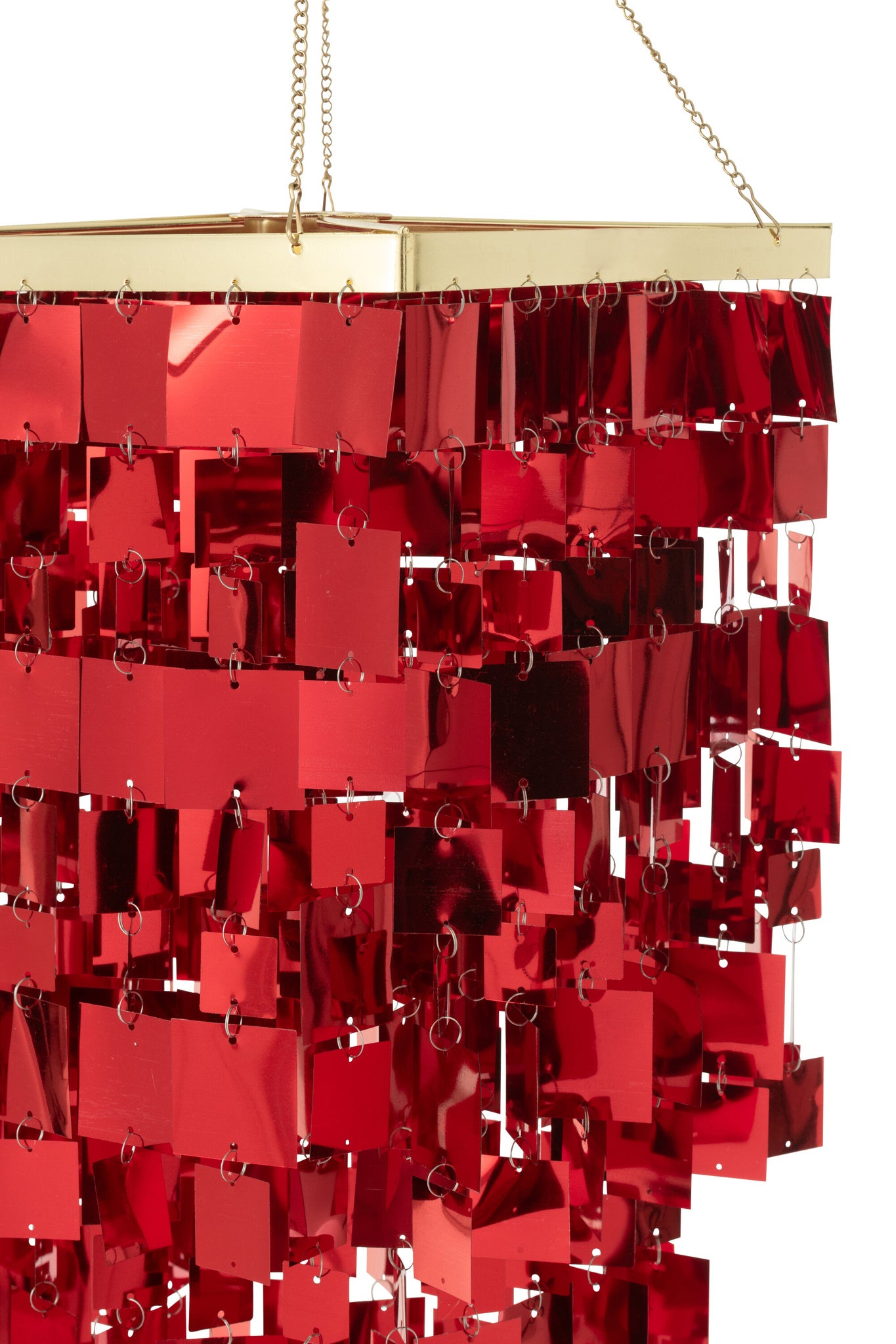 Kleine vierkante PVC-lampenkap voor kroonluchter, rood