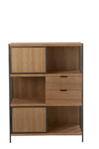 J-LINE KAST MET VERSCHILLENDE COMPARTIMENTEN HOUT/METAAL NATURAL