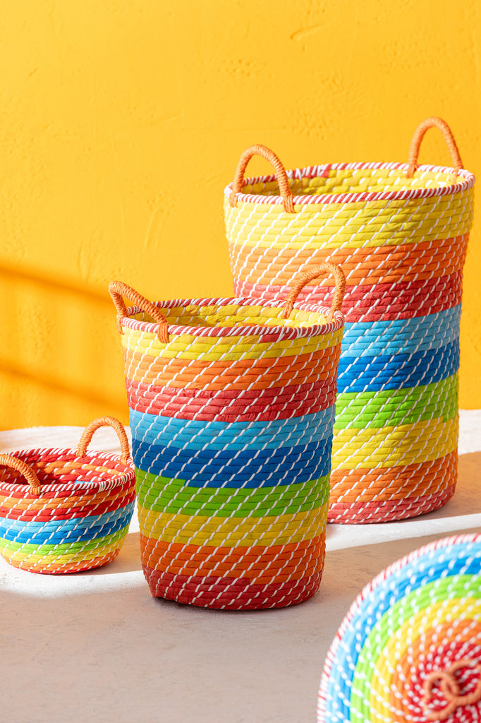 J-LINE SET VAN 3 MANDEN RAINBOW STREPEN + HANDVATTEN – ZEEGRAS MIX