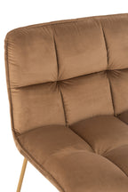 Loungefauteuil Lisa Metaal/Textiel Bruin