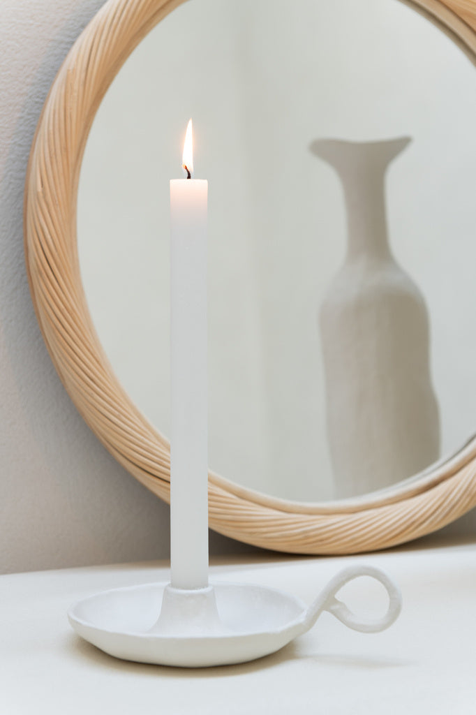J-LINE RONDE WANDSPIEGEL ROTAN/GLAS NATUREL MEDIUM