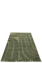 Rug Afgeronde lijnen Wol Kaki Groen