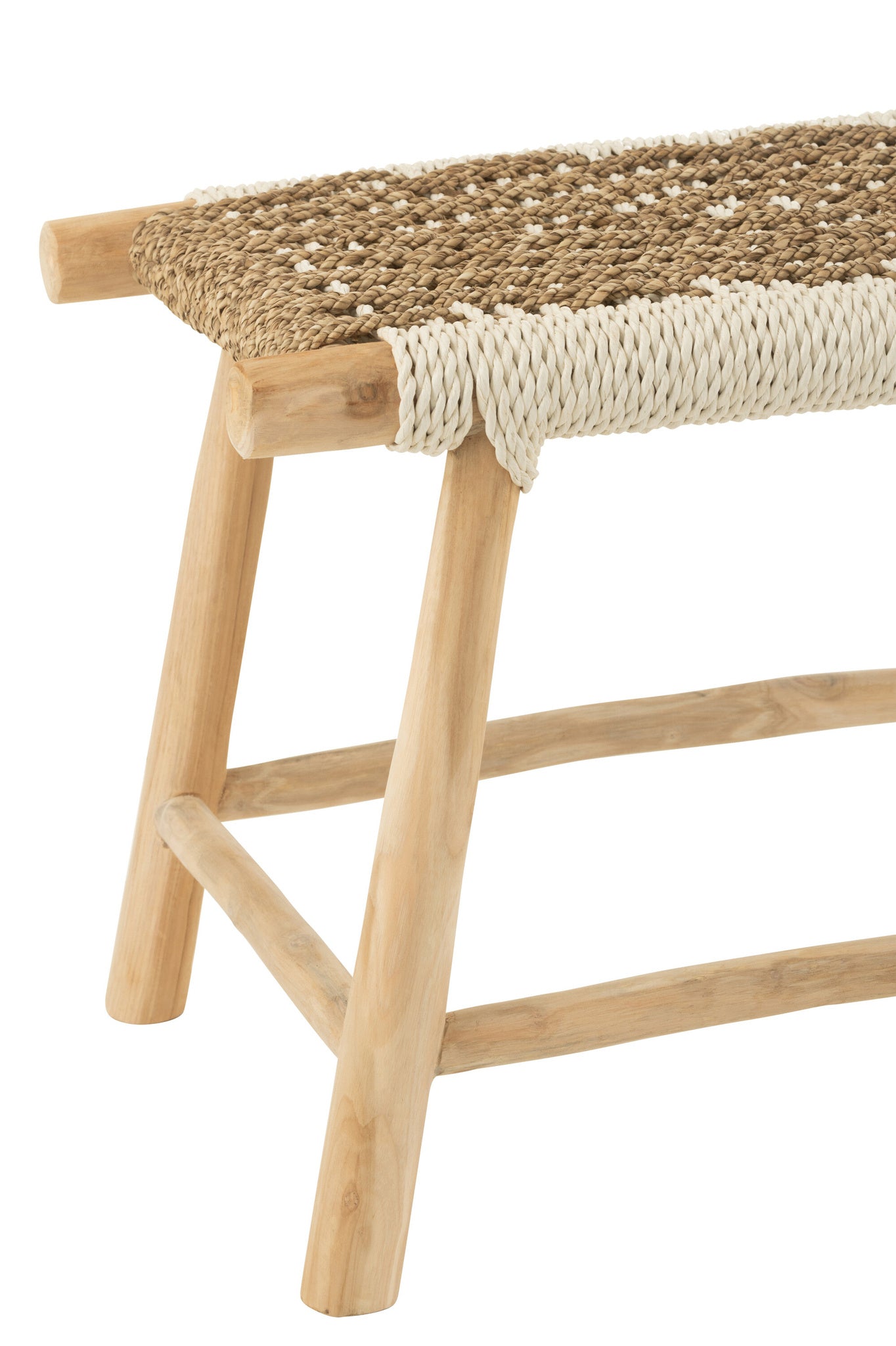 Kruk Waverly Teakhout/Zeegras Naturel/Wit