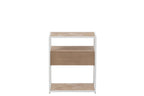 J-LINE SIDETABLE ZIGZAG MET 1 LADEN – HOUT/METAAL NATUUR/WIT