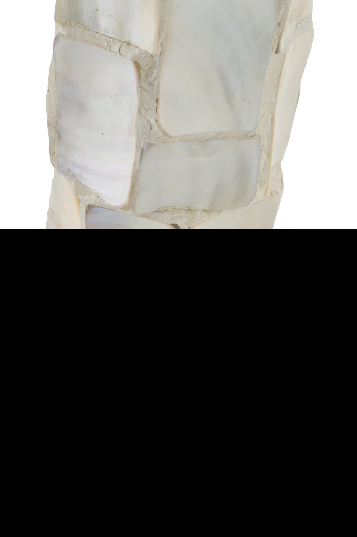 Vloerlamp parelmoer-effect schelp off-white/lichtbeige