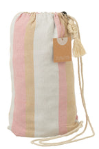 J-LINE HANGMAT STREPEN – KATOEN/POLYESTER WIT/BEIGE/ROZE