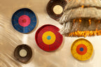 J-LINE SET VAN 3 WANDDECORATIE TRAYS CIRCLES+LINES ZEEGRAS MIX