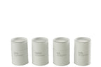 J-LINE SCENTED CANDLE QUOTE ENGLISH-FRENCH WHITE 55H SET VAN 4 STUKS