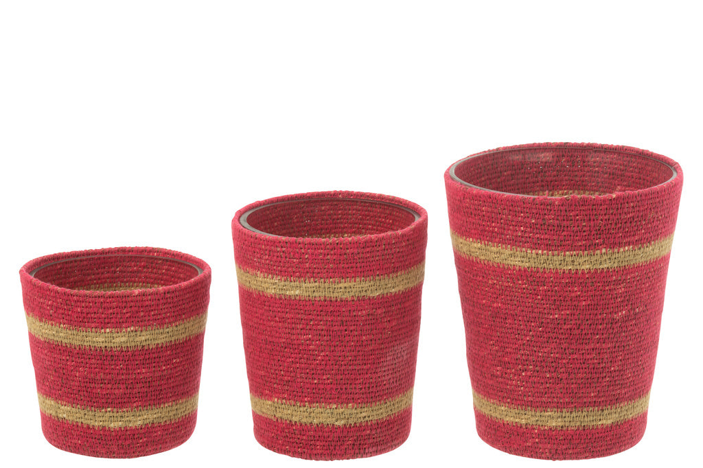 J-LINE GEURKAARS IN MAND – FUCHSIA/RATTAN/GLAS GROOT – 75 UUR