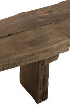 Ruwe gerecyclede houten bank, bruin