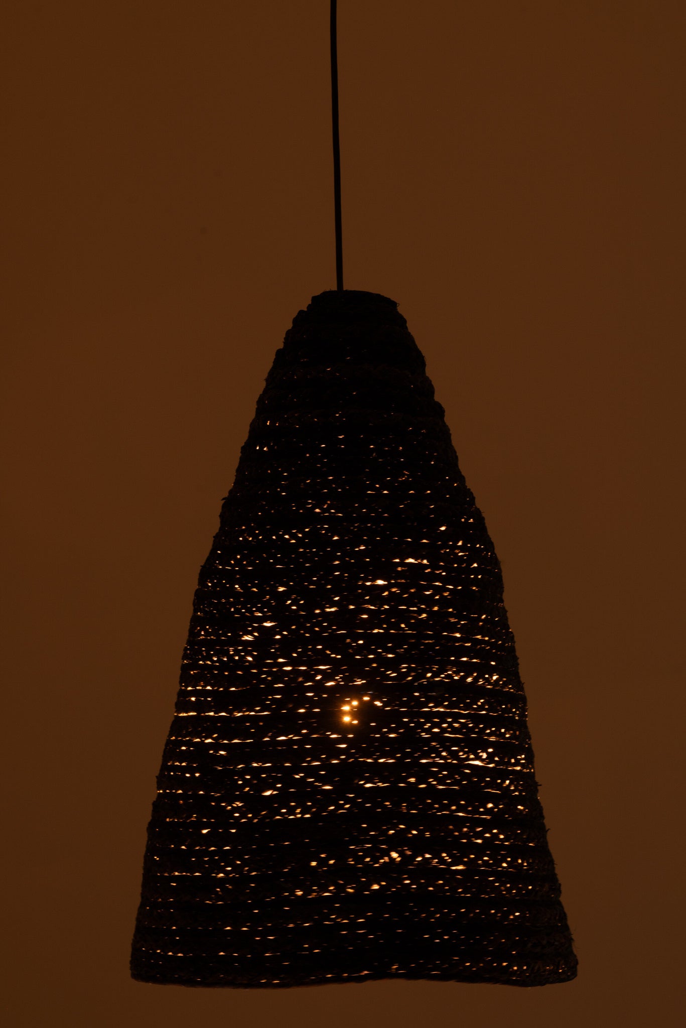 Donkerblauwe hangende lampenkap van maïsblad
