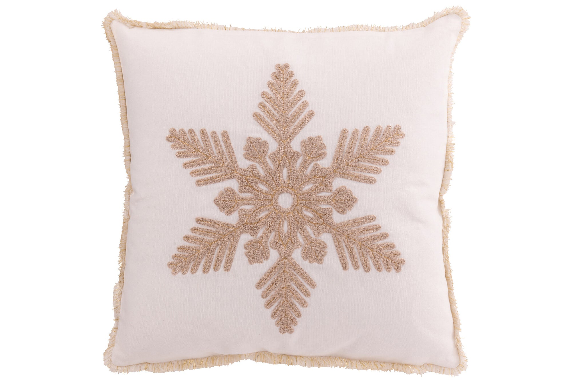 Kussen Sneeuwvlok Katoen Wit/Beige