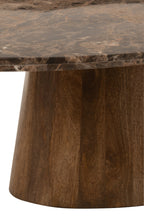 Salontafel Ovaal Marmer/Mangohout Bruin