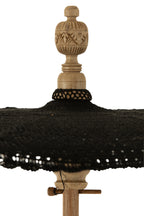 J-LINE PARASOL TASSELS COTTON/WOOD BLACK LARGE