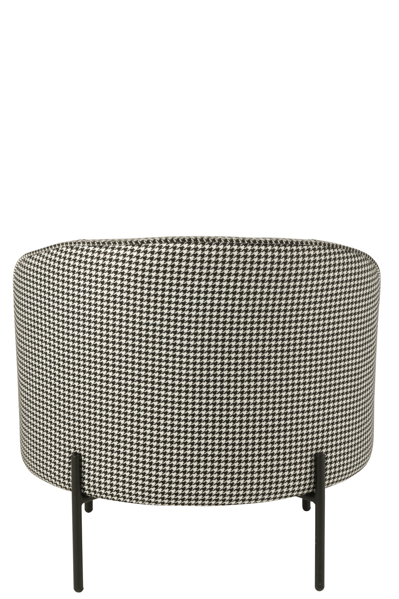 Fauteuil pied-de-poule ijzer zwart/wit