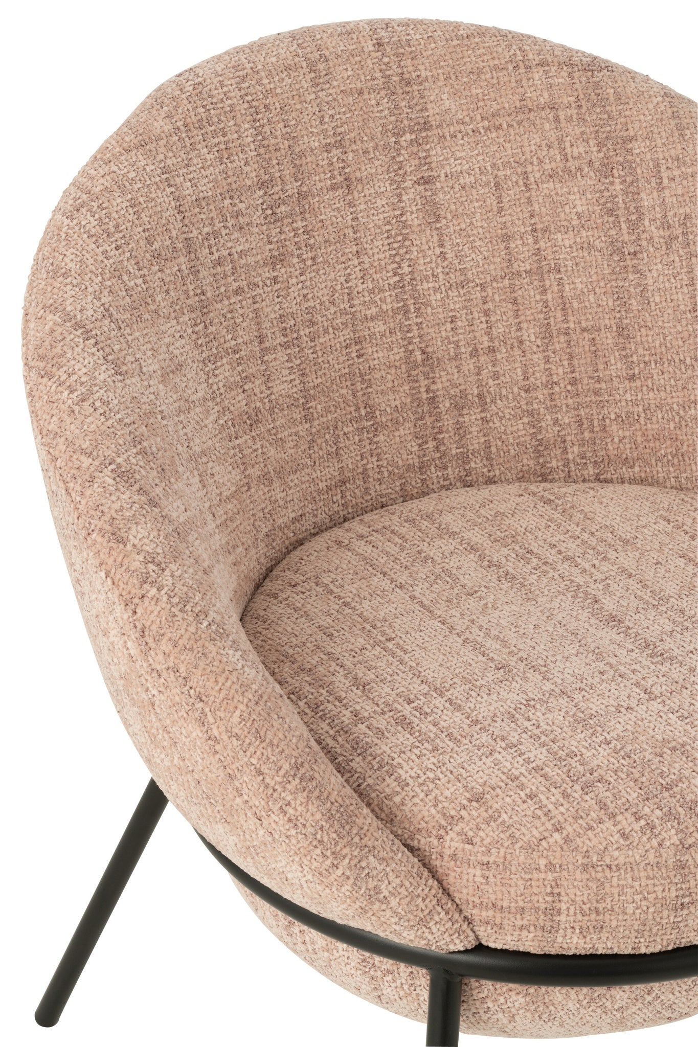 Eetkamerstoel Eetkamerstoel met ijzeren poten ijzer lichtroze/zwart