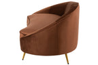 Bank Elisabeth textiel/metaal bruin