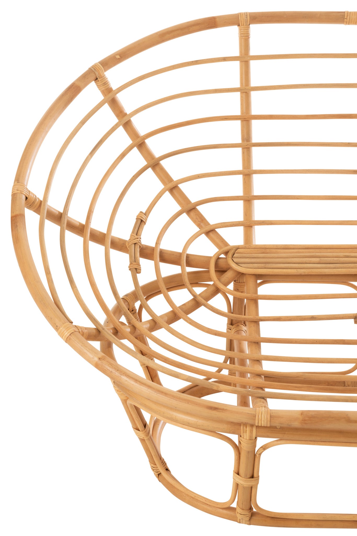 Stoel Roni met kussen, rotan naturel/wit