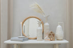 J-LINE RONDE WANDSPIEGEL ROTAN/GLAS NATUREL MEDIUM