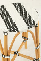 J-LINE KRUK ROTAN ZWART/WIT GROOT