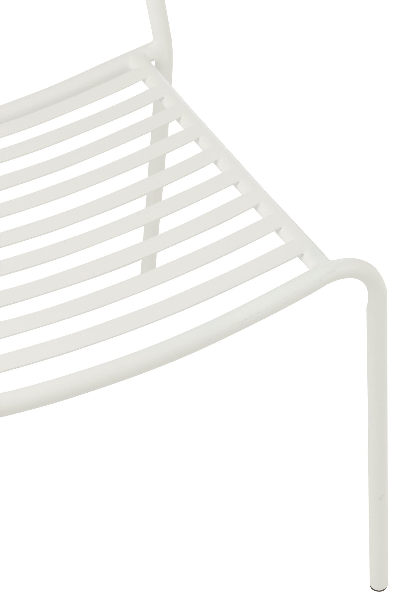 Witte gestreepte metalen tuinstoel