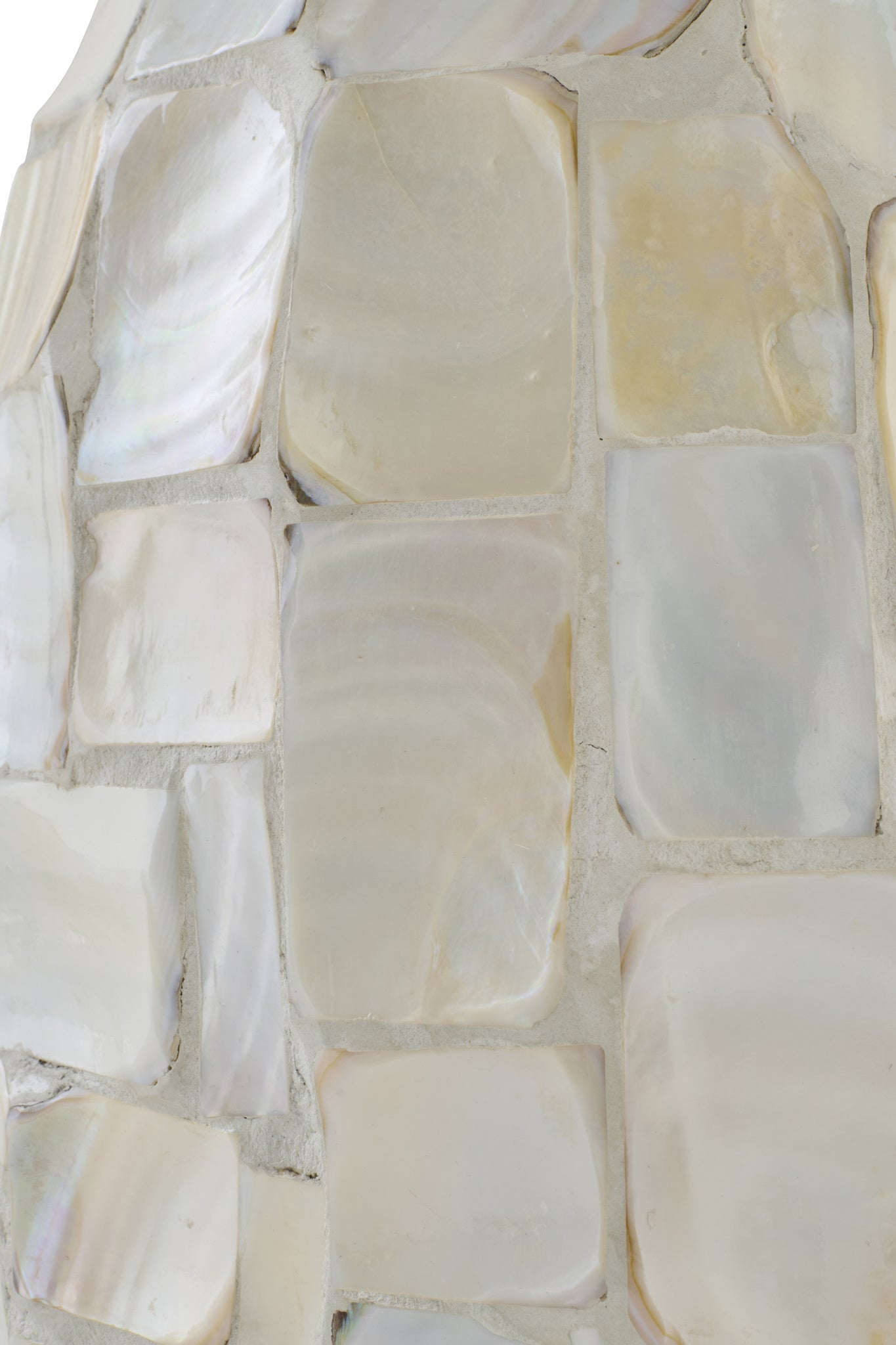 Vloerlamp parelmoer-effect schelp off-white/lichtbeige