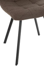 Eetkamerstoel Clark Metaal/Polyester Bruin