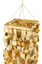 Lampenkap voor kroonluchter vierkant PVC goudkleurig middelgroot