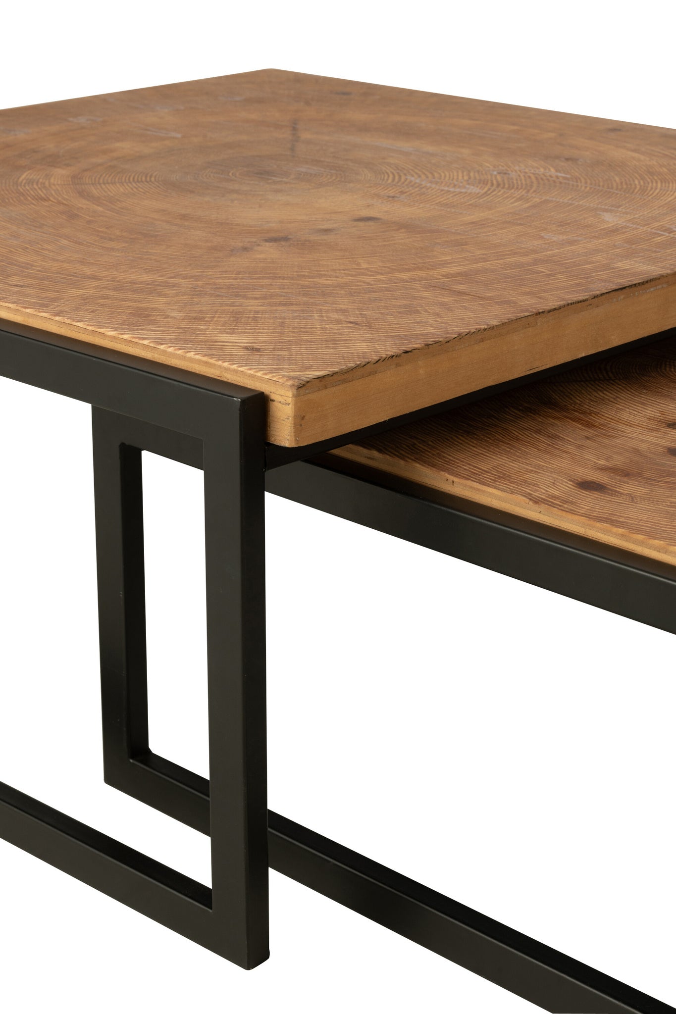 S/2 Salontafel Dos Mdf Natuurlijk/Zwart