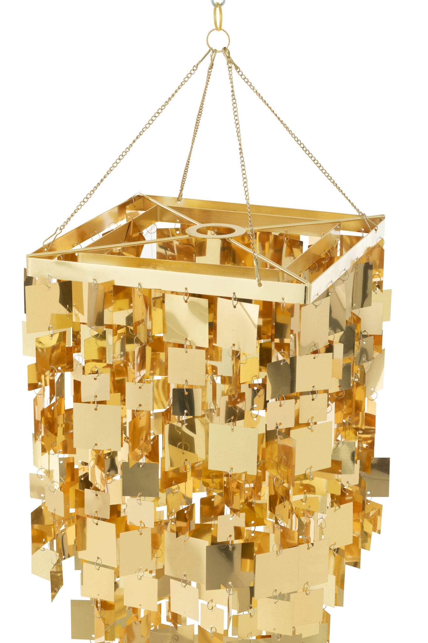 Vierkante kleine PVC-lampenkap voor kroonluchter, goudkleurig