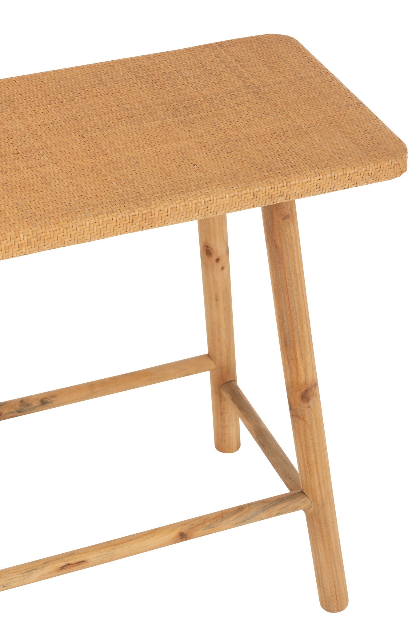 Rechthoekige console van rotan/sparrenhout natuurlijk