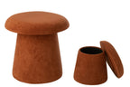 Set van 2 paddenstoelkrukjes MDF terracotta